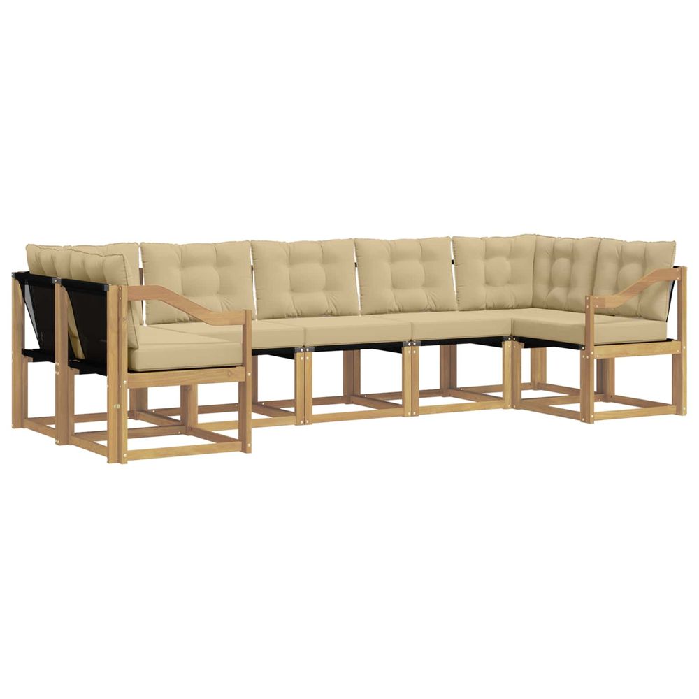 Ensemble de canapés d'extérieur 7 pc blanc et beige