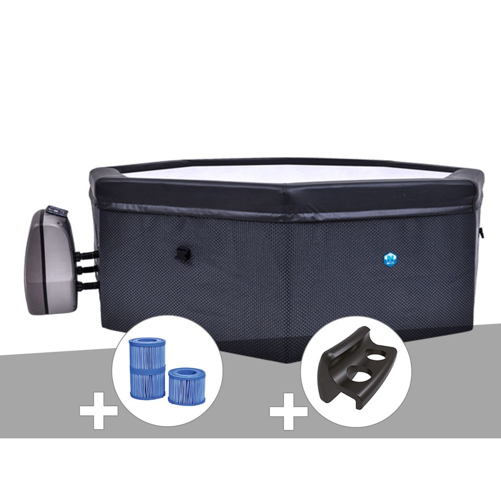Spa portable semi-rigide octopus octogonal bulles 4-6 places + 3 cartouches de