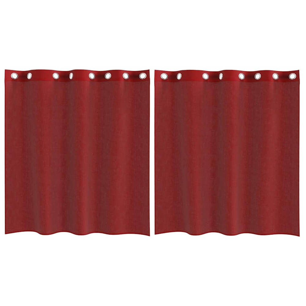 Rideaux en voile avec œillets 2 pcs rouge bordeaux