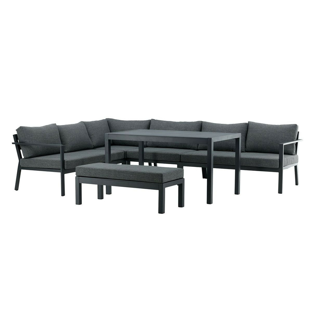 Salon d'angle de jardin ramos 294cm noir