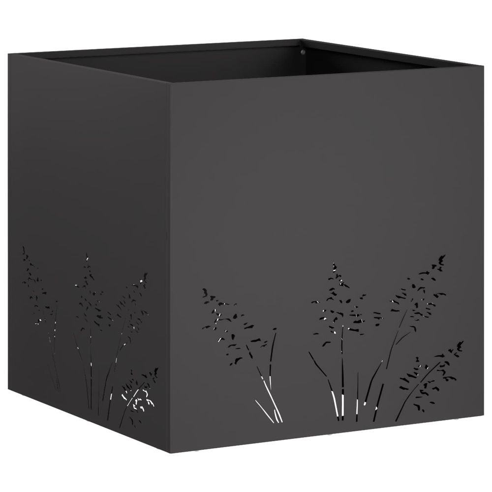 Cache-pot de jardin noir 50 x 50 x 49 cm acier laminé à froid