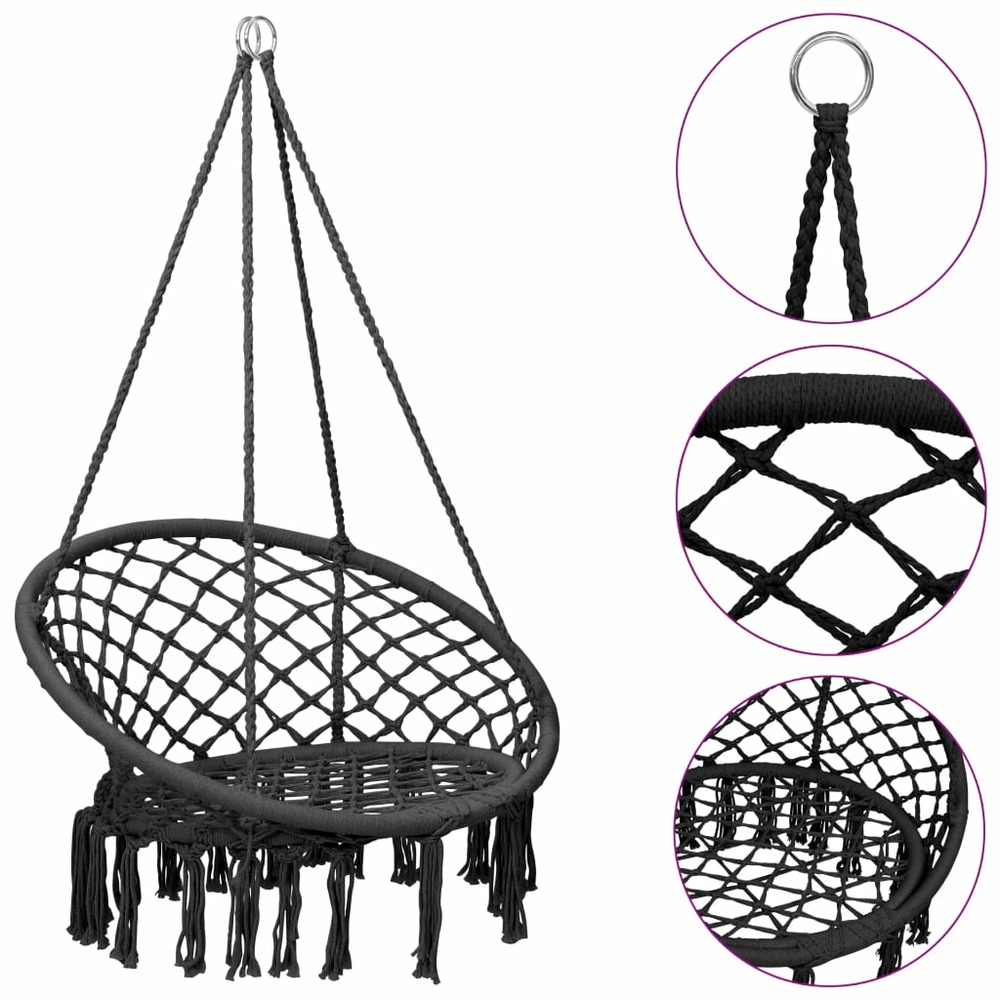 Chaise à bascule en hamac 80 cm anthracite