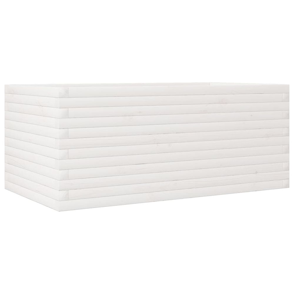 Jardinière d'extérieur blanc 110x60x46 cm bois de pin massif