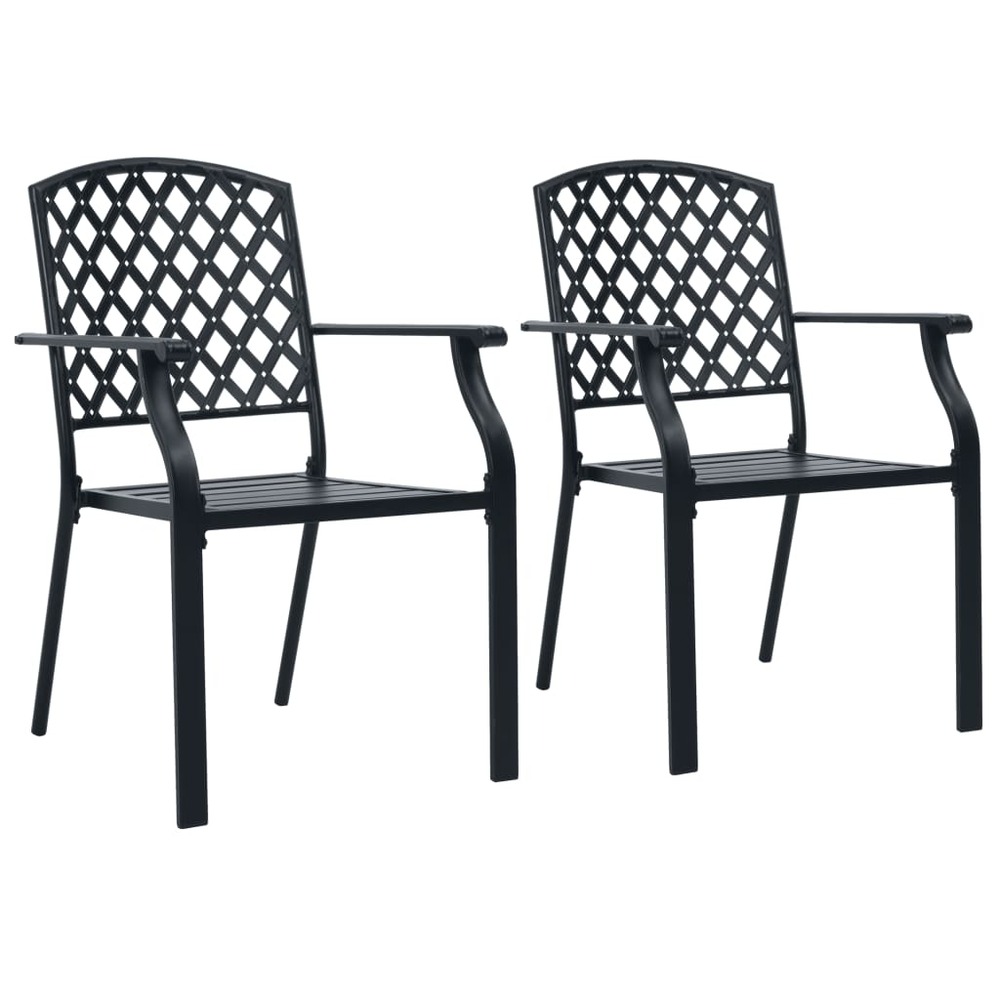 Chaises empilables d'extérieur lot de 2 acier anthracite
