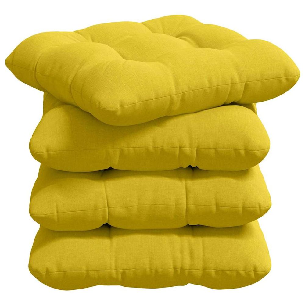 Coussins de siège 4 pc tissu jaune clair 40 x 40 x 12 cm