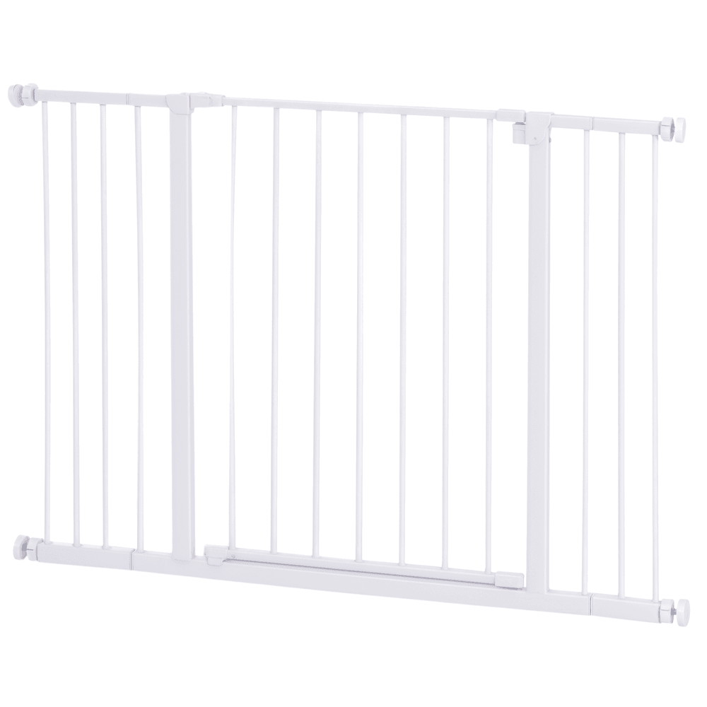 Barrière de sécurité extensible pour chien et bébé en métal pour portes 76-107 cm blanc