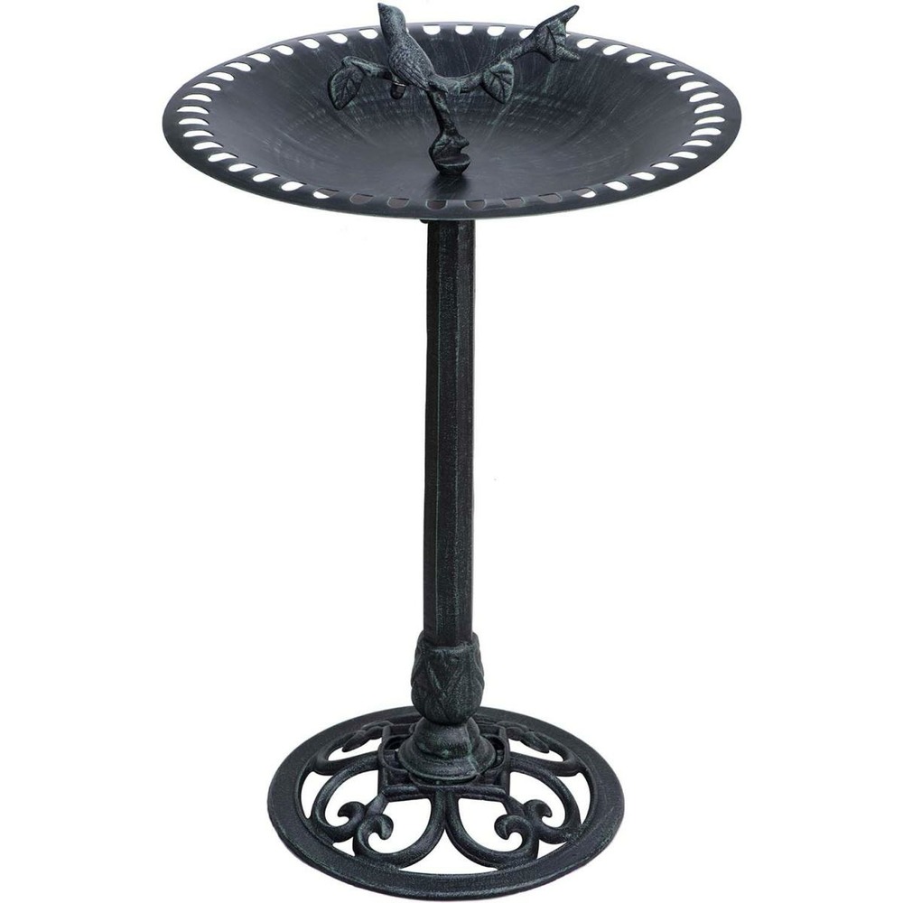 Bassin à oiseaux sur pied en fonte