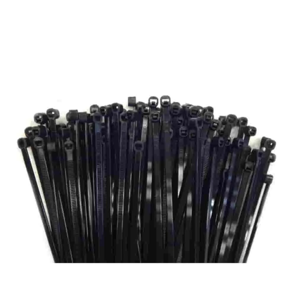 100 colliers de serrage 370x4,8mm noirs, stabilisés uv, pa6.6