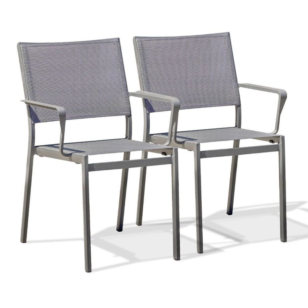 Lot de 2 fauteuils de jardin empilables 