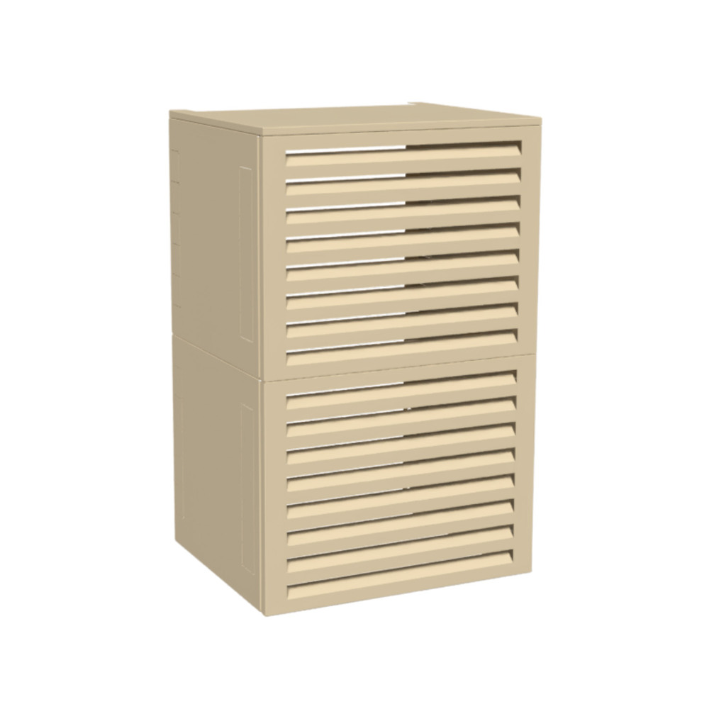 Cache climatiseur, acoustique atole en aluminium thermolaqué - taille 4 : h. 157 x l. 100 x p. 84 cm - crème