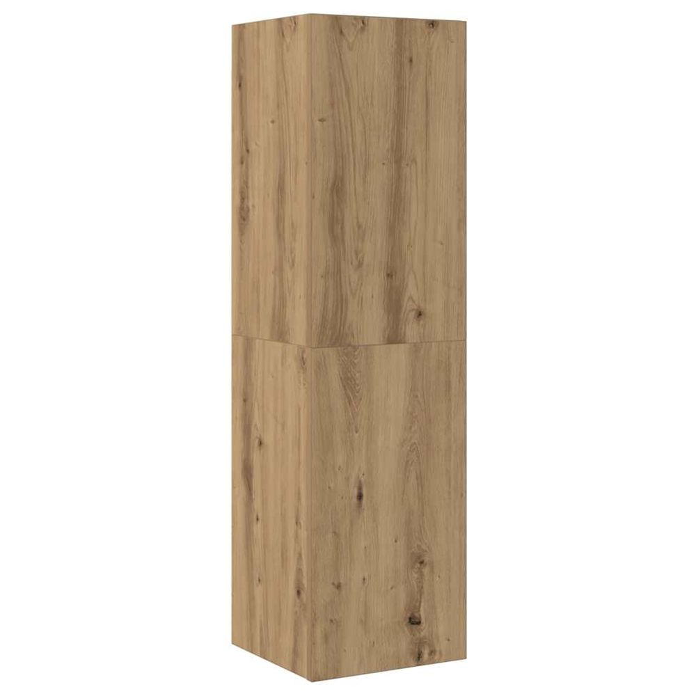 Meuble tv chêne artisanal 30,5x30x110 cm bois d'ingénierie