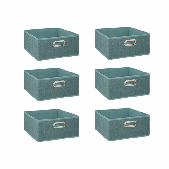 Lot de 6 boites de rangement rectangulaires en tissu mix'n modul