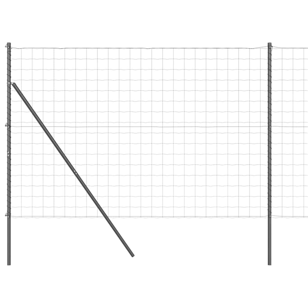 Clôture avec poteau gris 1,5 x 10 m acier