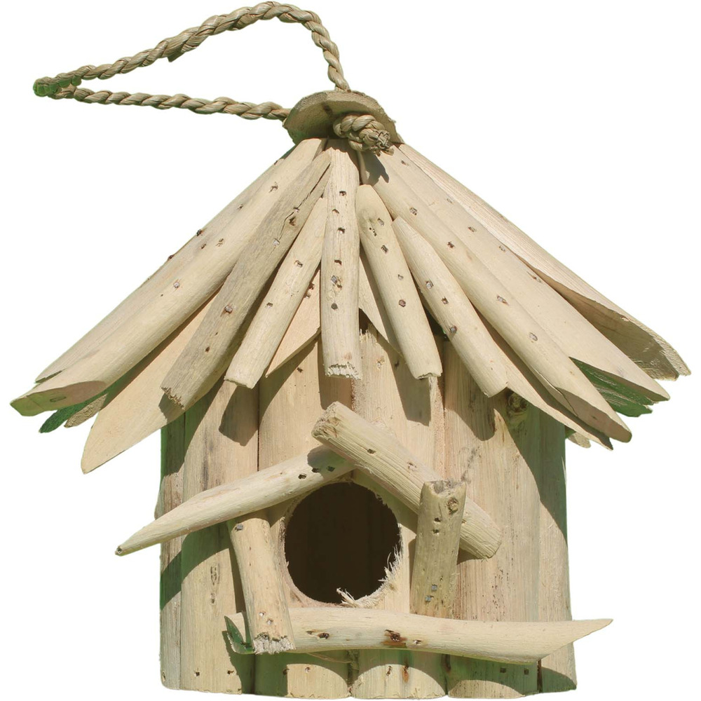 Nichoir carré en bois d'albésia à suspendre 19 x 19 x 20 cm