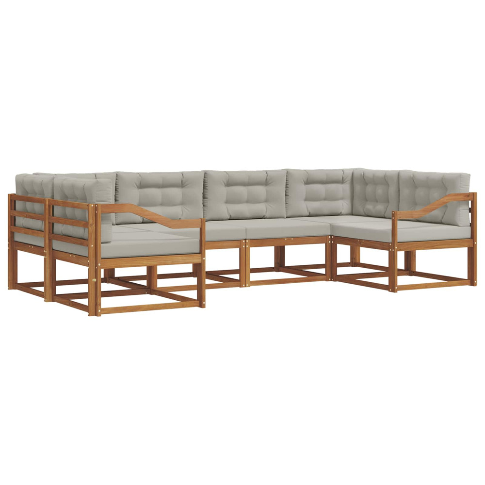 Ensemble de canapés d'extérieur 6 pcs gris naturel et clair