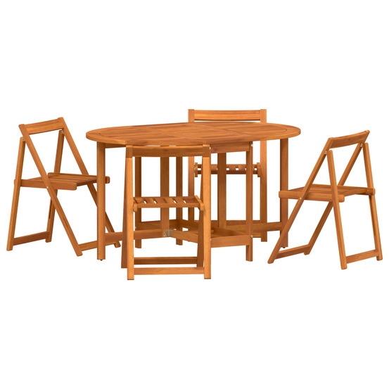 Ensemble de repas de jardin pliant 5 pièces - bois d'acacia solide
