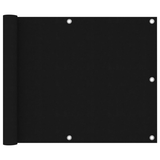 Écran de balcon noir 75x600 cm tissu oxford