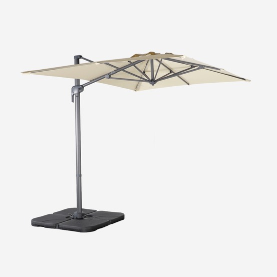 Parasol déporté rectangulaire 2x3m - antibes - parasol excentré inclinable, rabattable et rotatif à 360° avec dalles à lester
