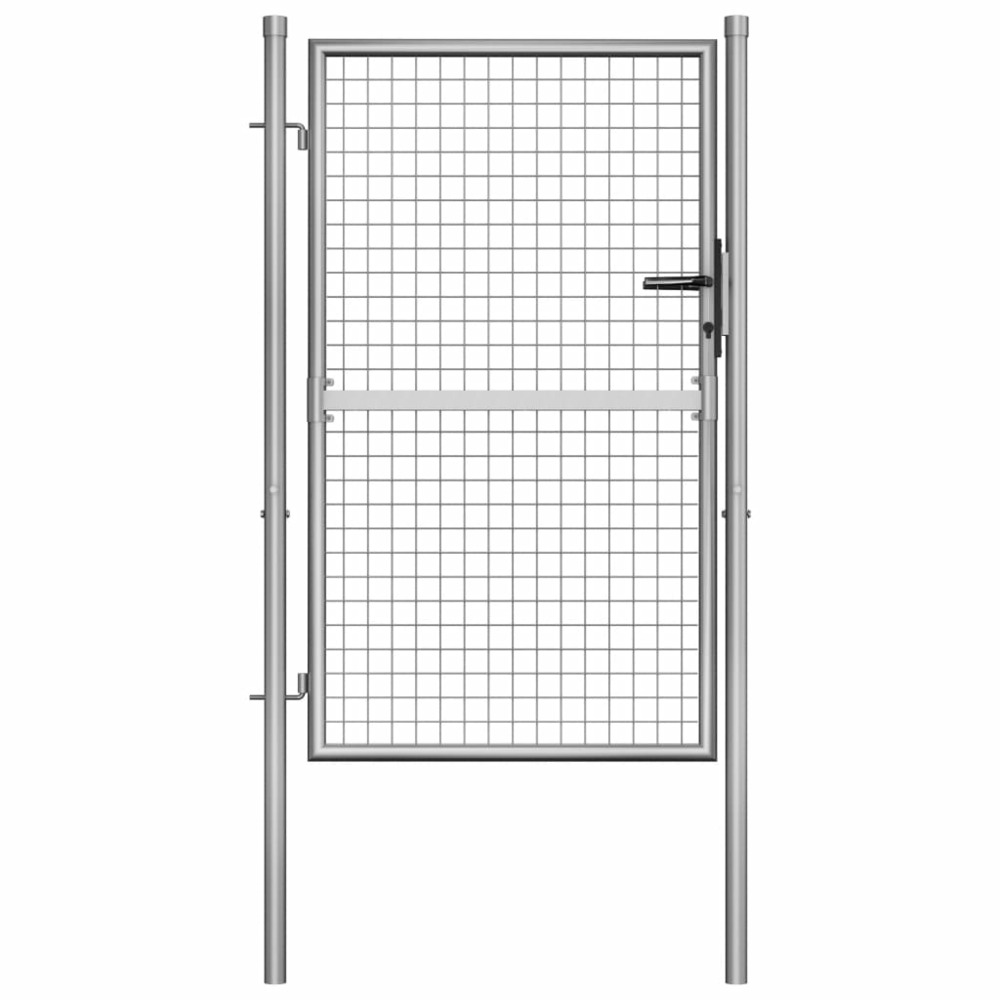 Portail de jardin en acier galvanisé 105 x 125 cm argent