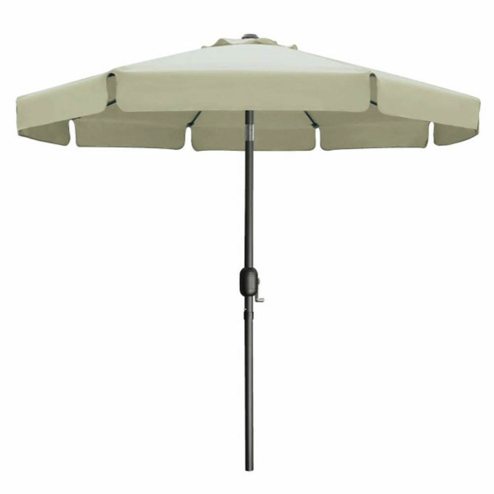 Parasol acier 8 baleines d270 cm polyester beige jardin, piscine 10488