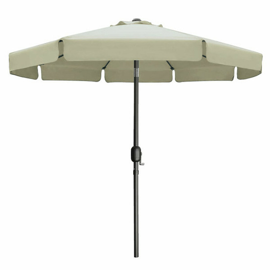 Parasol acier 8 baleines d270 cm polyester beige jardin, piscine 10488