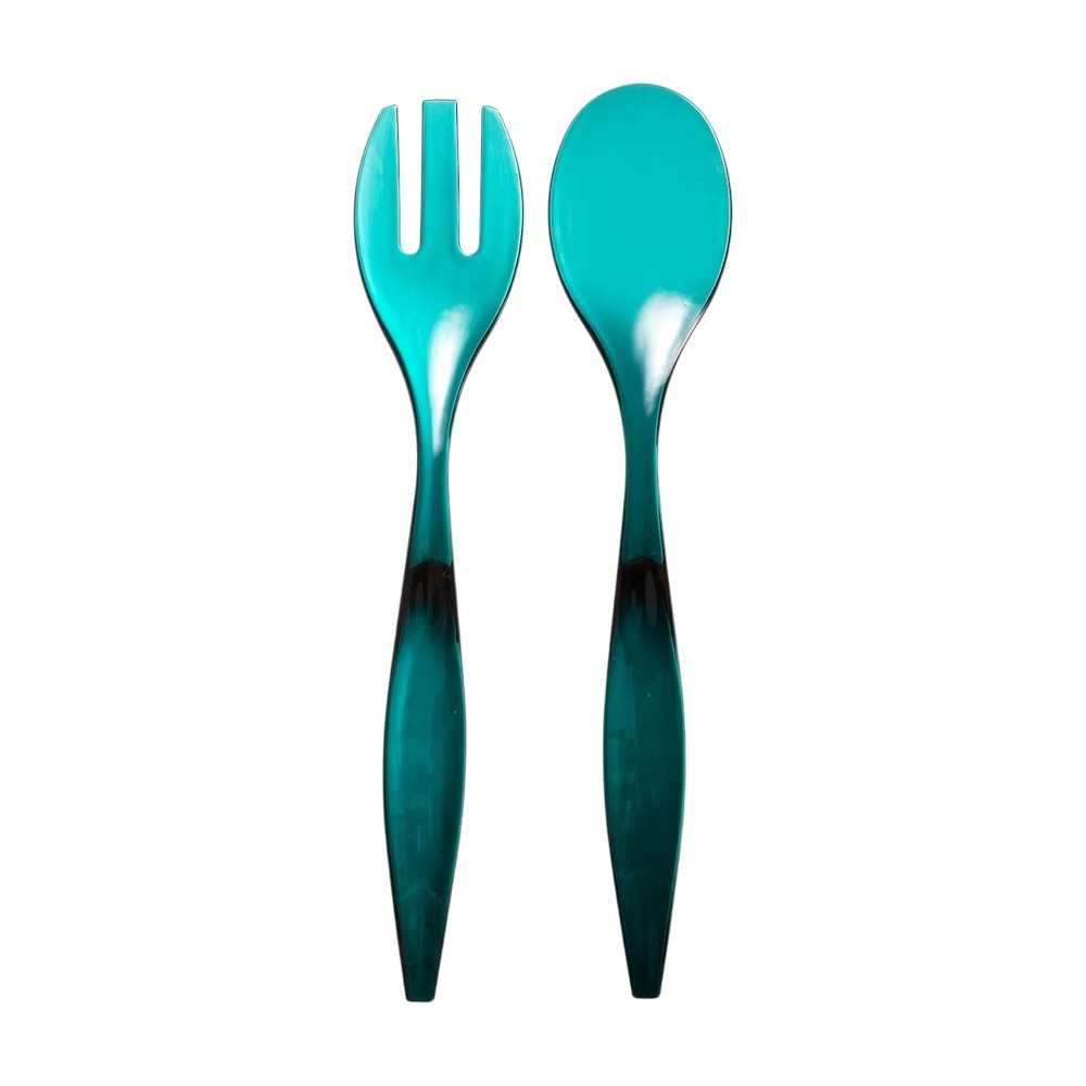 Lot de 2 couverts a salade 6 x 29 cm grand chef petrole