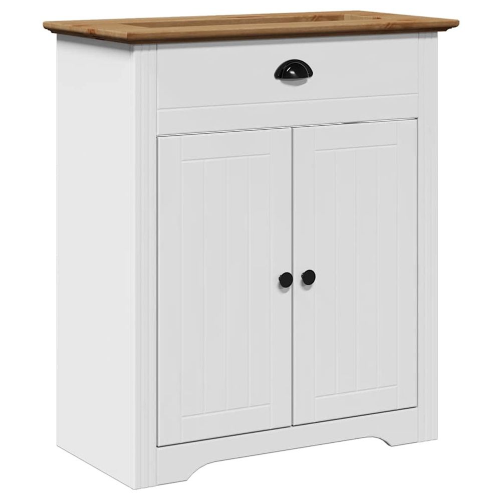 Armoire de lavabo de salle de bain bodo blanc marron 70x35x80cm