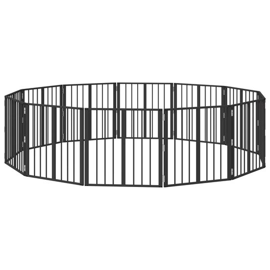 Porte pour chien 12 pc noir 60 x 60 cm acier galvanisé