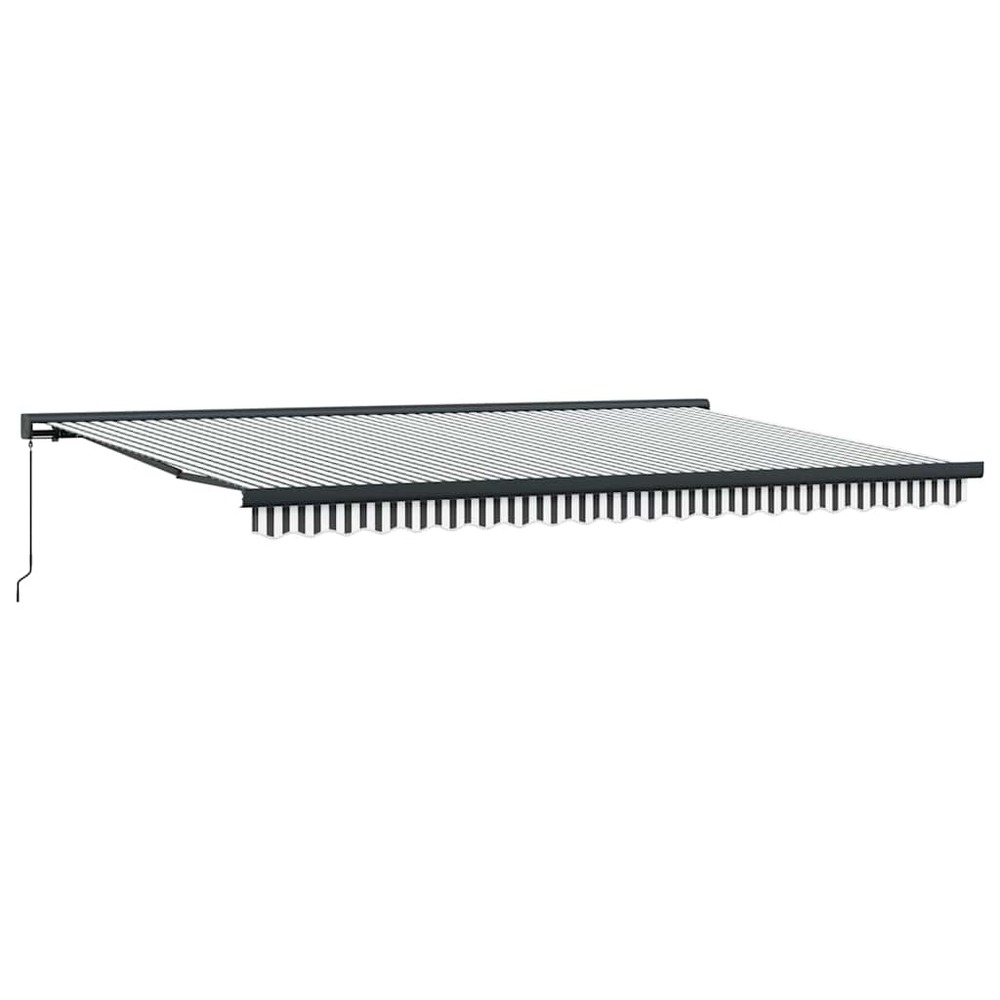 Auvent rétractable anthracite et blanc 5x3 m tissu et aluminium