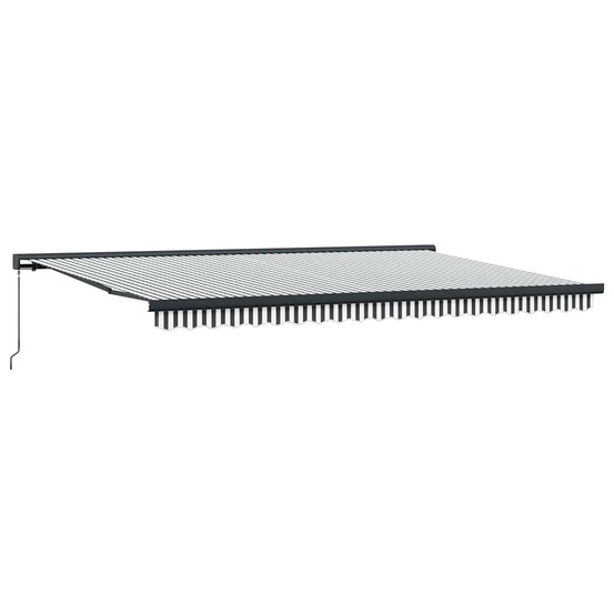 Auvent rétractable anthracite et blanc 5x3 m tissu et aluminium