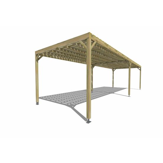 Pergola bois • 10m x 3m • indépendante • sens largeur • platelage bois • livraison comprise