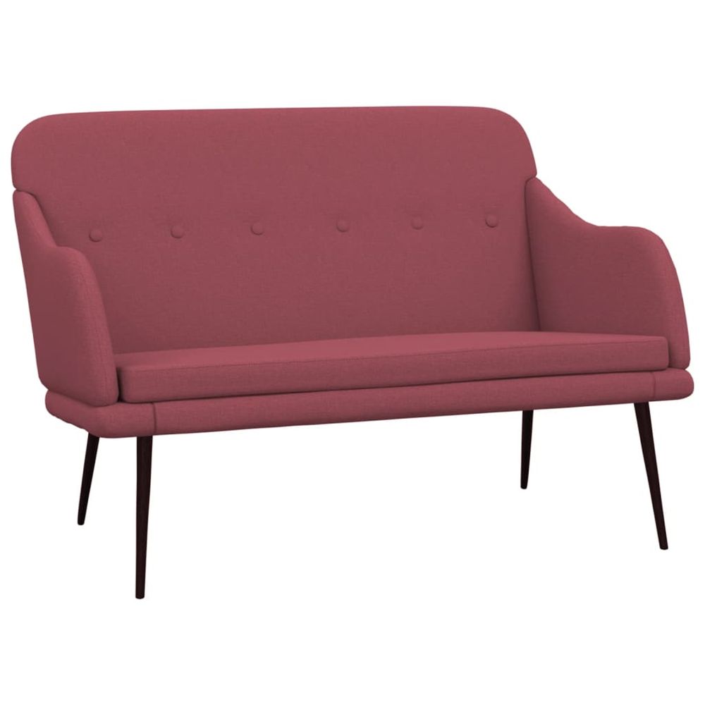 Banc rouge bordeaux 110x76x80 cm tissu