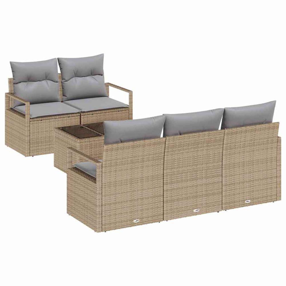 Ensemble de canapés 6 pc 5-nombre de places beige et gris