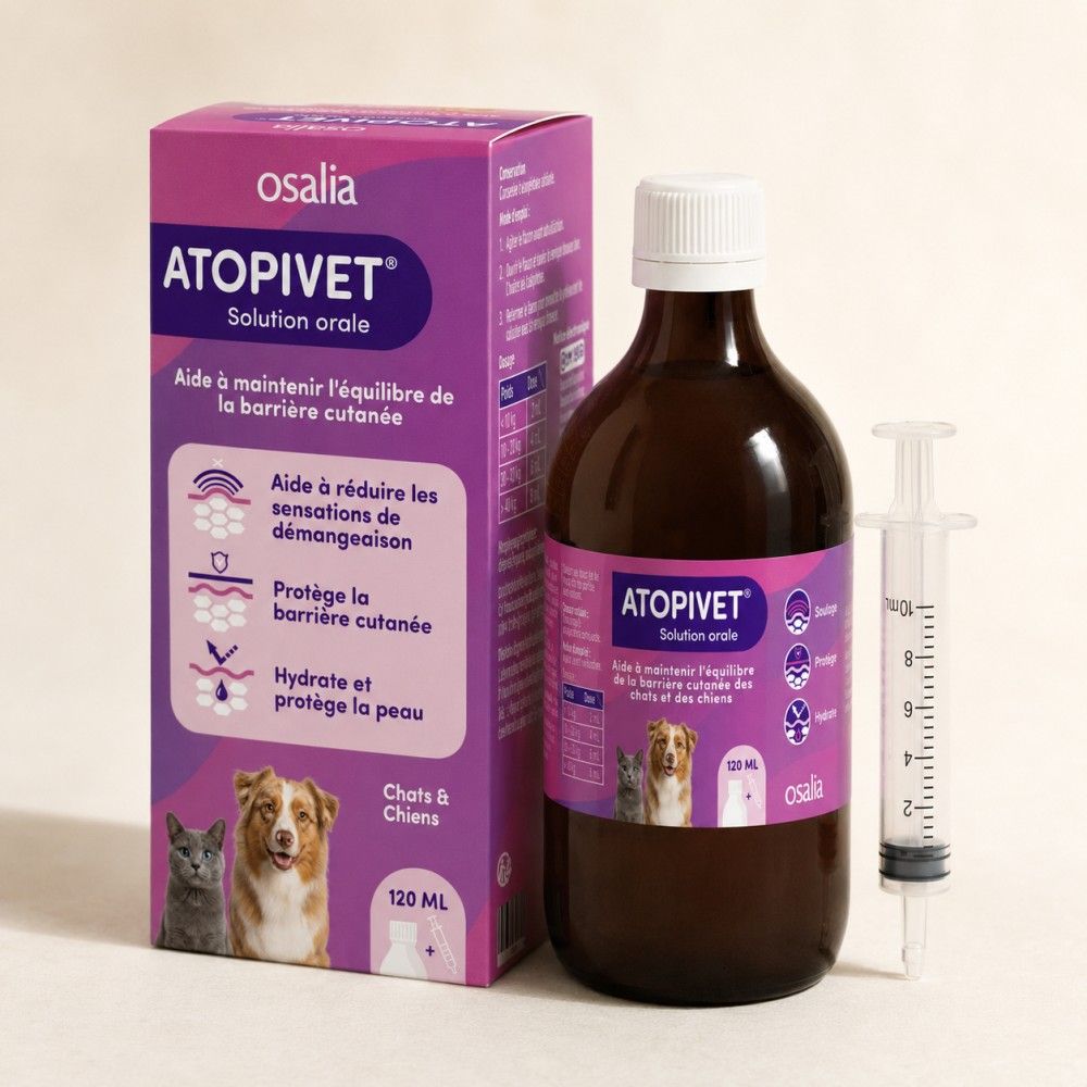 Atopivet solution orale chien et chat - soutien cutané 120 ml