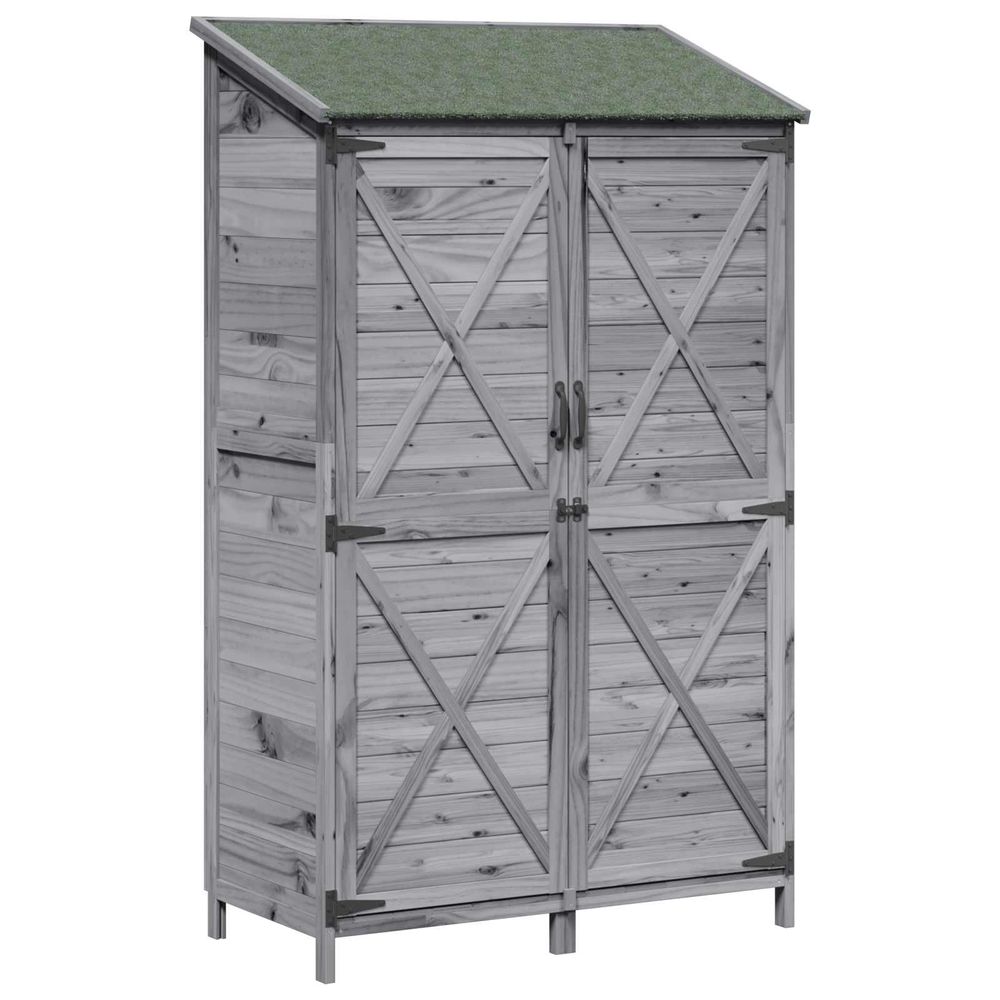 Abri de jardin gris 106 x 56 x 176,5 cm bois de sapin massif