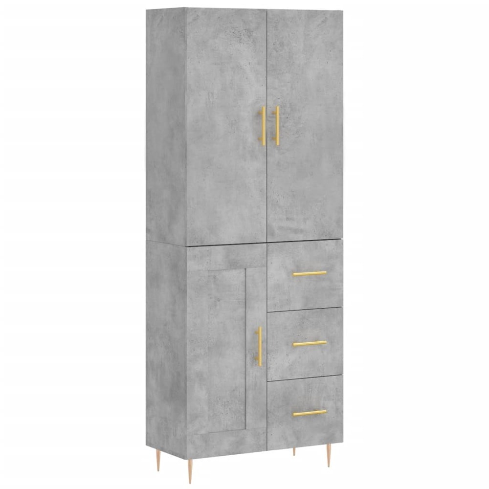 Buffet bahut commode armoire meuble de rangement organisateur cuisine salle de séjour salon haut 69,5 x 34 x 180 cm bois d'in