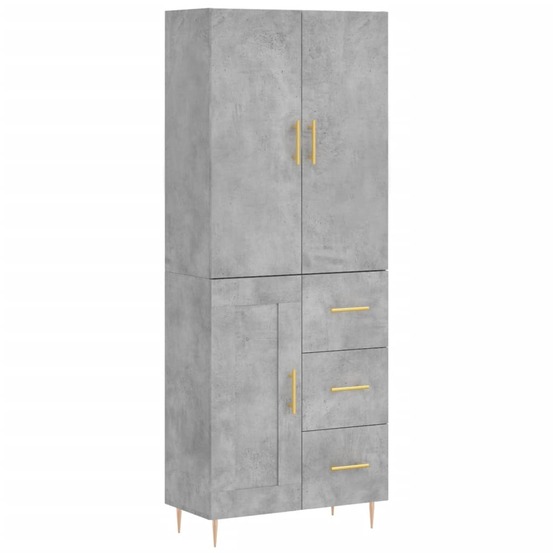 Buffet bahut commode armoire meuble de rangement organisateur cuisine salle de séjour salon haut 69,5 x 34 x 180 cm bois d'in