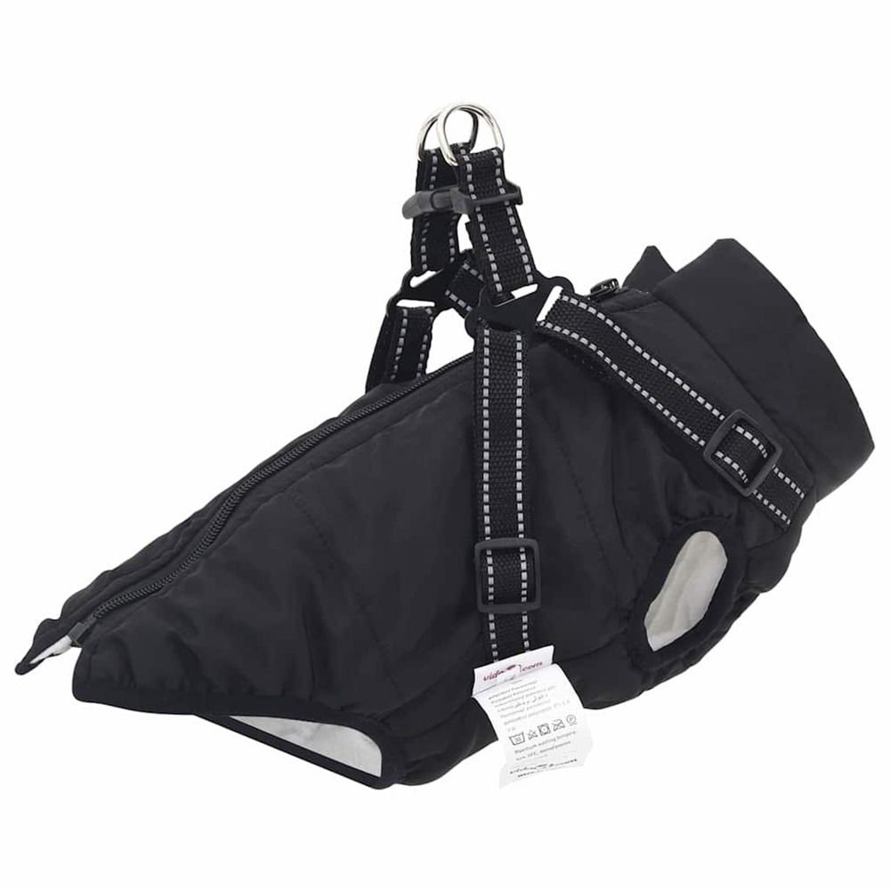 Manteau pour chien avec harnais noir 2xl fleece et polyester