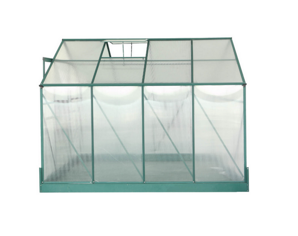 Serre jardin aluminium 7. 44 m² vert - sr3024j