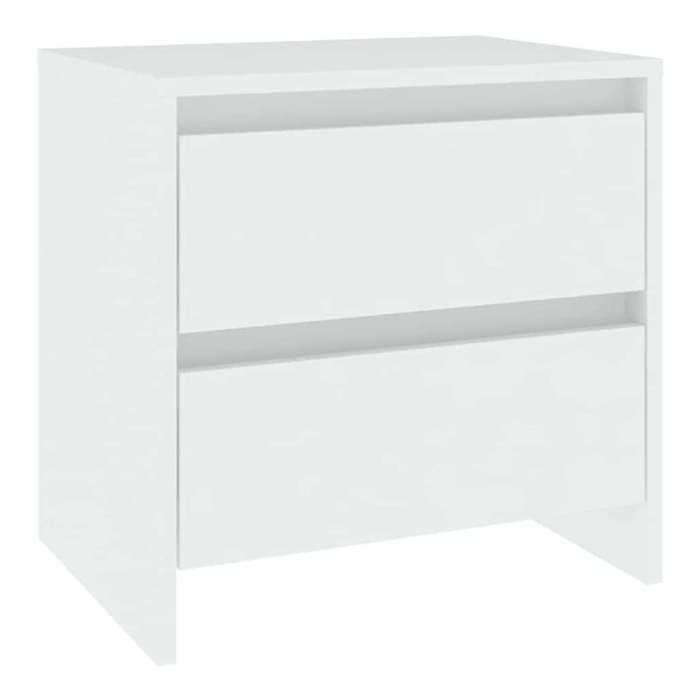 Table de chevet blanc 45x34,5x44,5 cm bois d’ingénierie