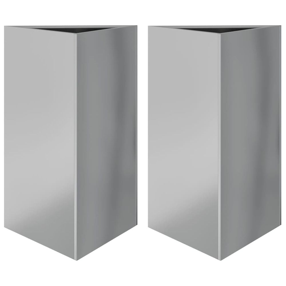 Jardinières 2 pcs triangulaire 50x43x75 cm acier galvanisé