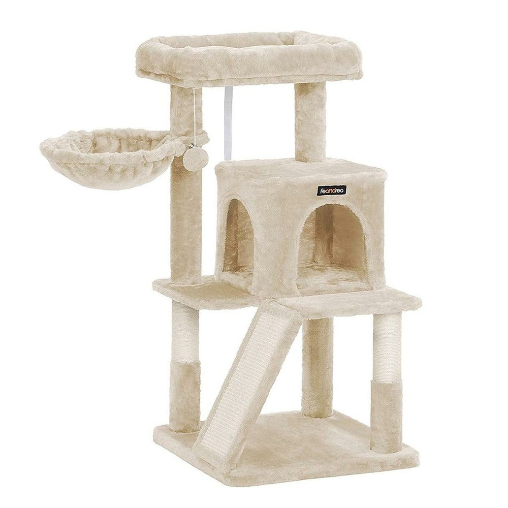 Arbre à chat tour avec haute plate-forme d'observation 96 cm beige