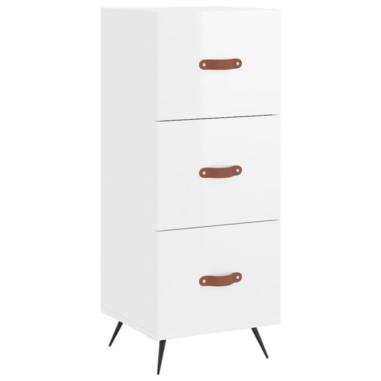 Buffet bahut commode armoire meuble de rangement organisateur cuisine salle de séjour salon brillant 34,5 x 34 x 90 cm bois d