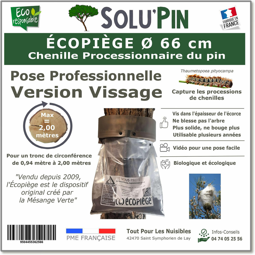 Écopiège Ø 66 cm Vissage, Piège Chenille Processionnaire du pin
