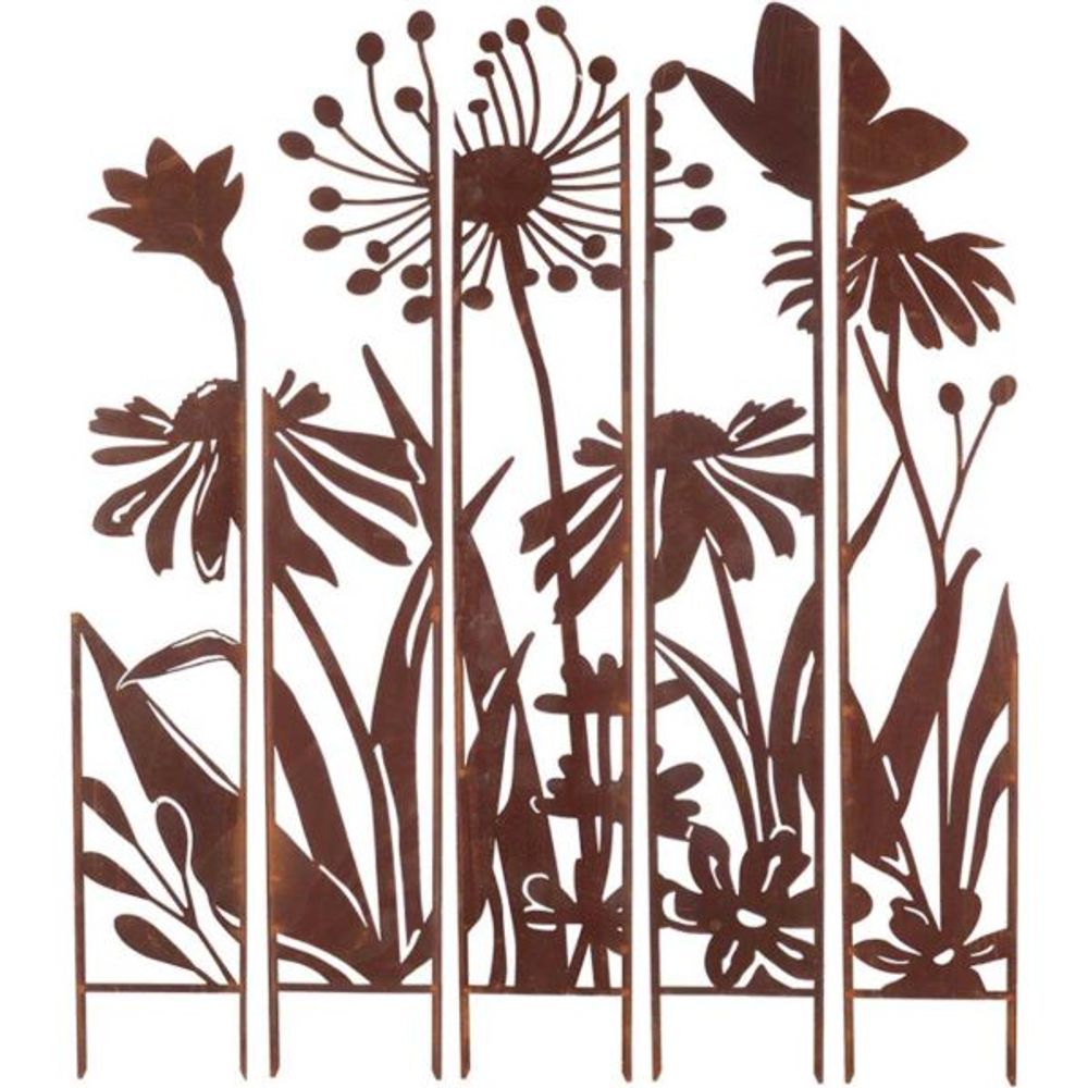 Treillis brise vue en 5 parties fleurs l : 137,5 x 1,5 x 170 cm