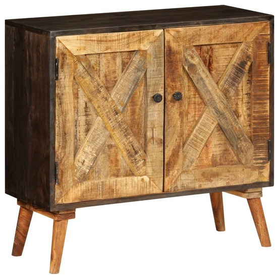 Buffet bahut armoire console meuble de rangement bois massif de manguier 85 cm