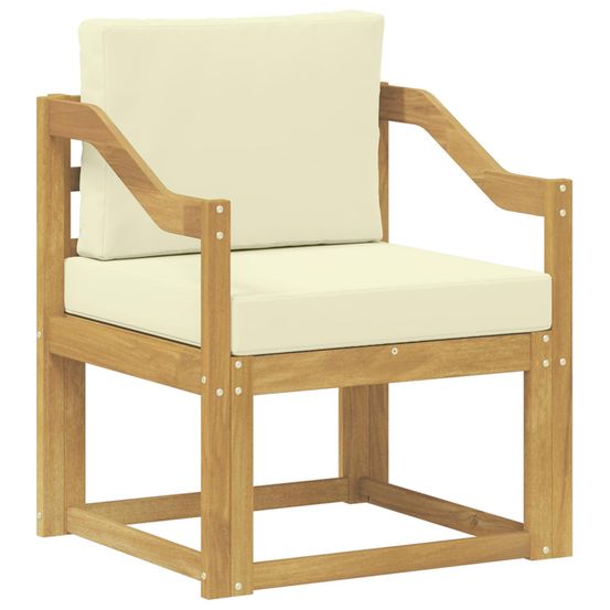 Canapé d’extérieur polyester blanc et crème