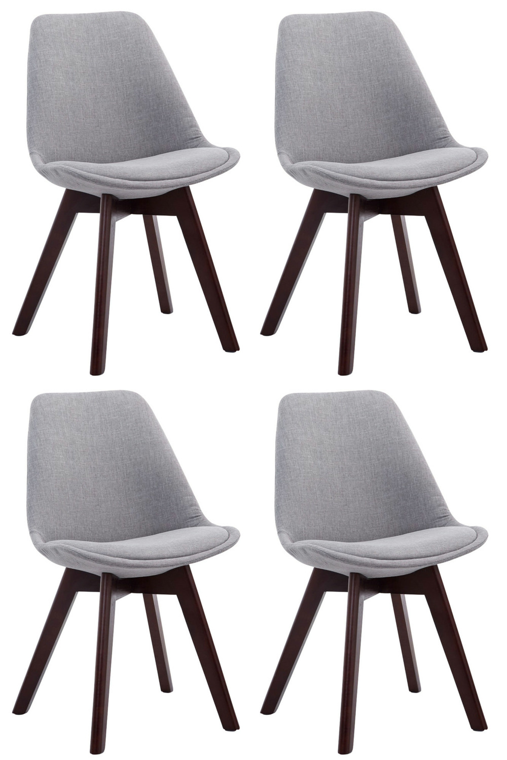 Lot de 4 chaises visiteurs borneo v2 tissu noyer