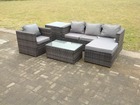 5 places en rotin canapé set café table et chaises set gris foncé extérieur terrasse meubles de jardin