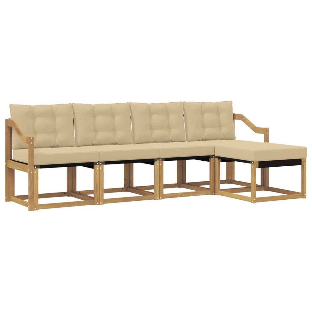 Ensemble de canapés d'extérieur 5 pc blanc et beige